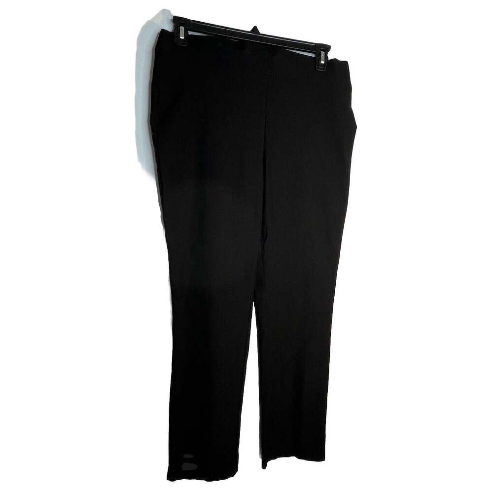 Chicos So Slimming Black Pants Button Career Stretch Sz 2 / 12 / L
